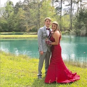 Maroon/burgundy TWO PIECE prom dress